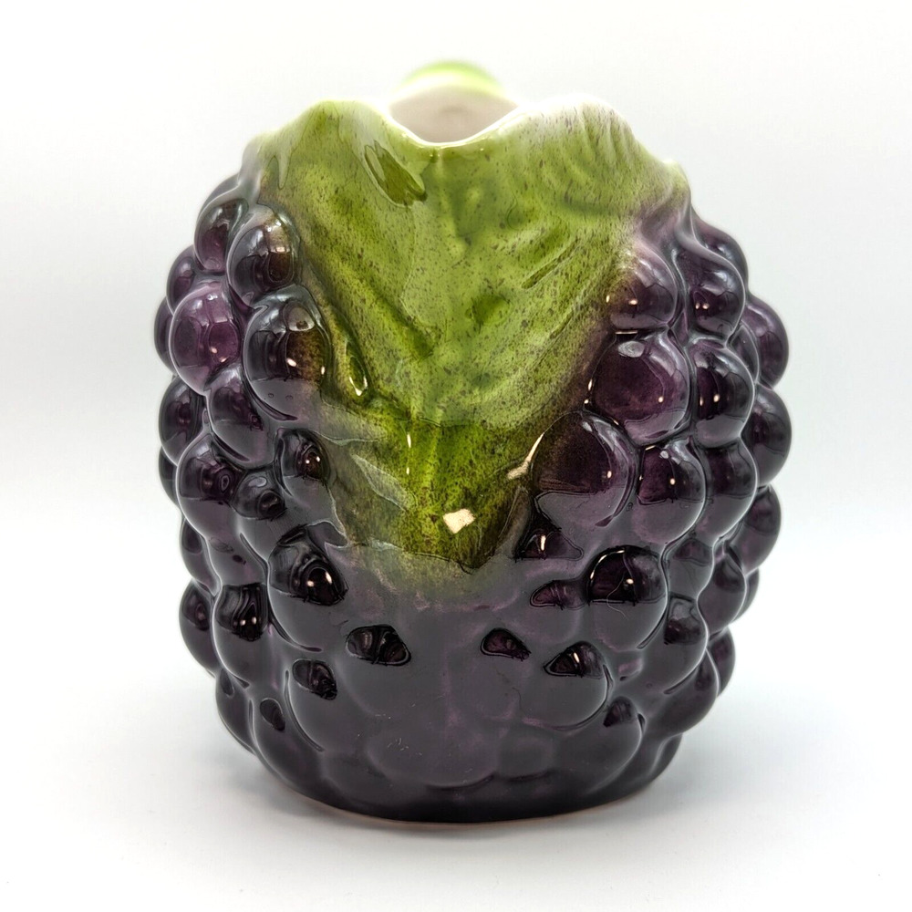 Vintage Pier 1 Majolica Grape Vine Pitcher 3D Made in Italy - Picture 5 of 12